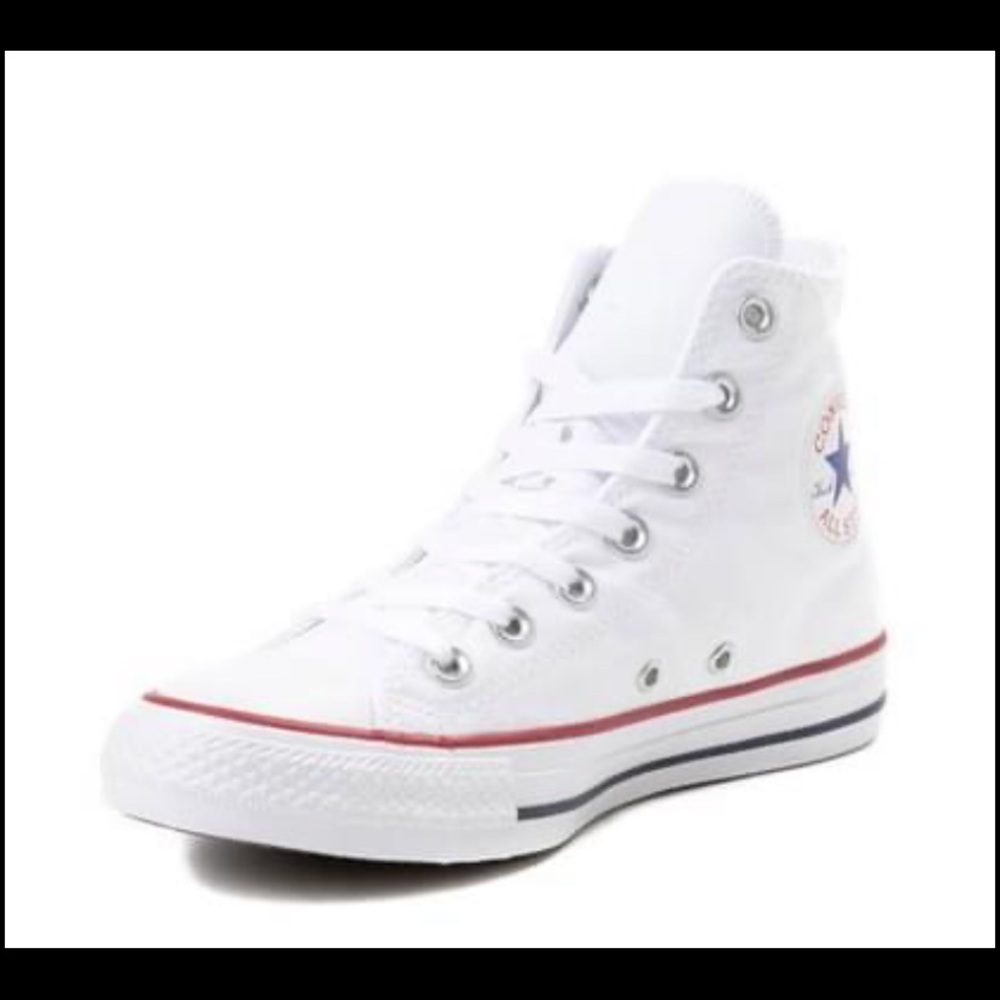 Never worn! White high top converse!
